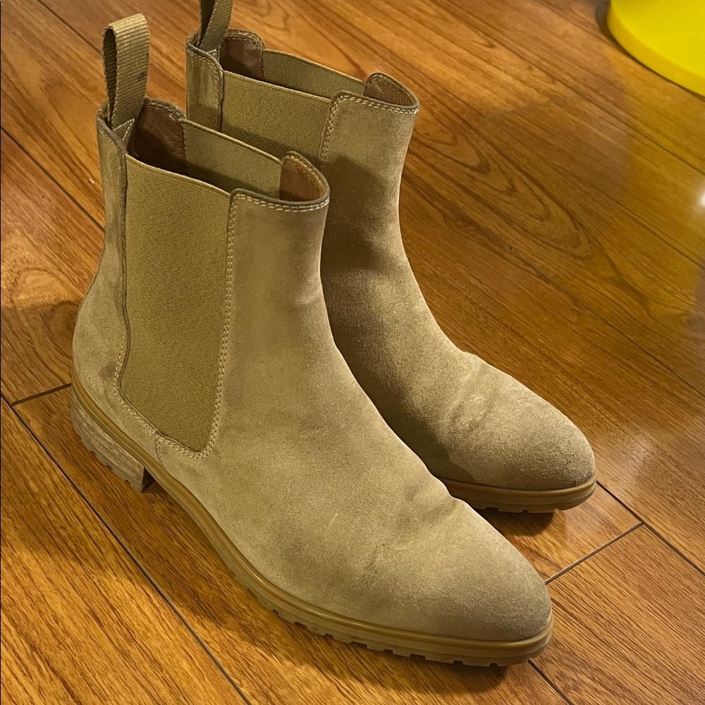 Margaux Tan Suede Ankle Boots